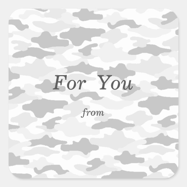 Text Custom Camouflage (White) Square Seal (Front)