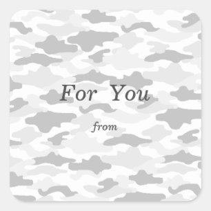 Text Custom Camouflage (White) Square Seal