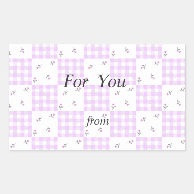 Text Custom Field & Check (Pink) Rectangular Sticker (Front)