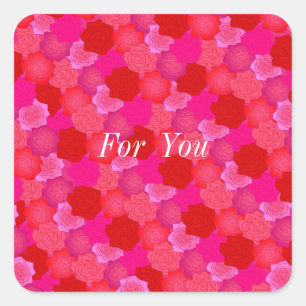 Text Custom Rose (Feminine)   Square Sticker