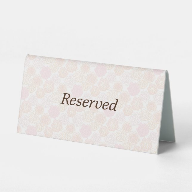 Text Custom Rose (Ivory) Pedestal Sign (Front)