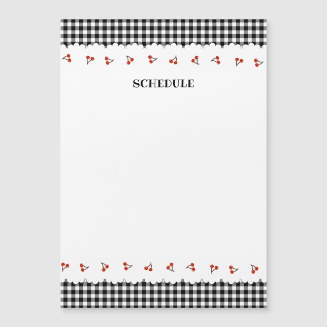 Text Customization Cherry Check Black (Front)