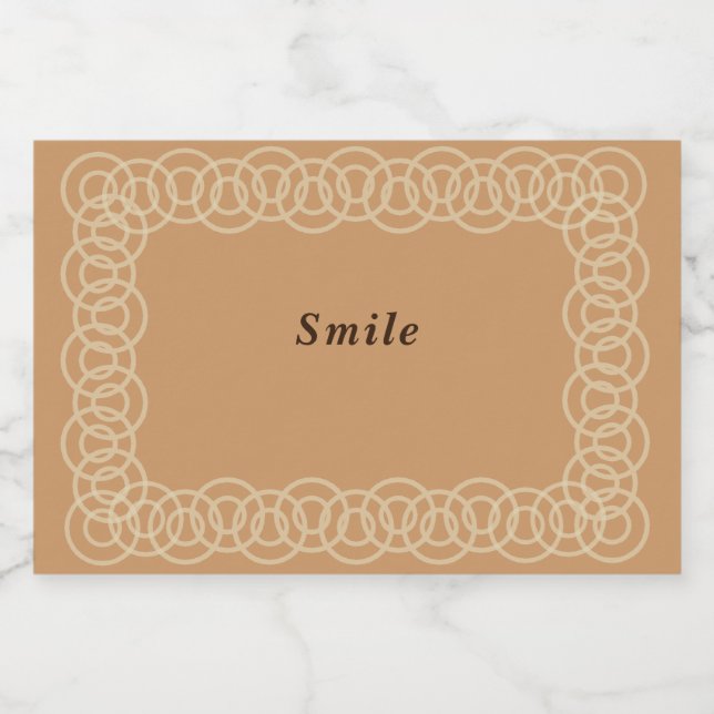 Text Customization Circle Brown Hood Label (Single Label)