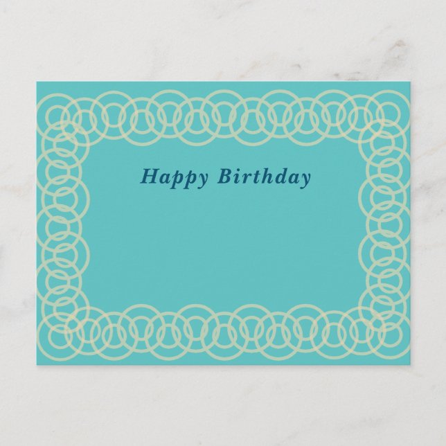 Text Customization Circle Green Postcard (Front)
