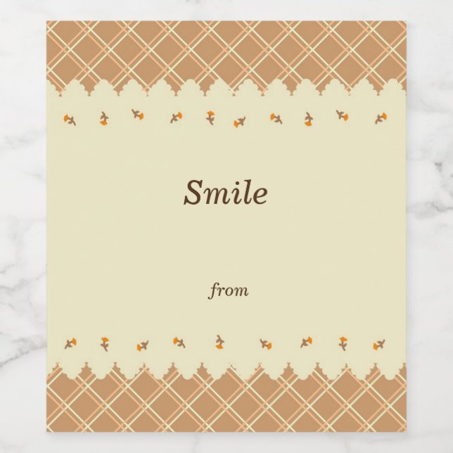 Text Customization Field Bulk Check Brown Wine Label (Single Label)