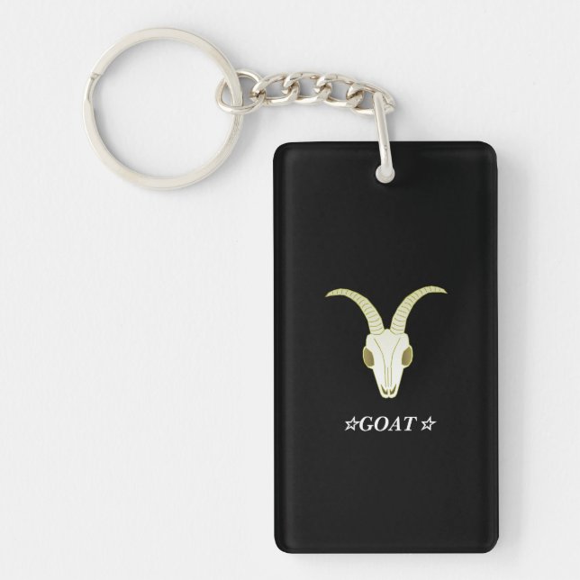 Text Customization GOAT Black Key Holder Ring (Front)
