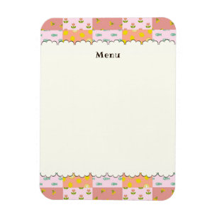 Text Customization Patchwork Pink Magnet