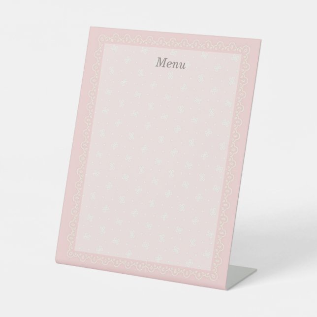 Text Customization Ribbon Pink Pedestal Sign (Front)