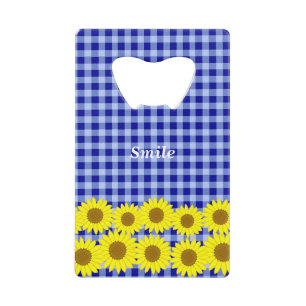 Text Customization Sunflower Check Navy