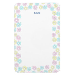 Text Customize Flowers Pastel Magnet