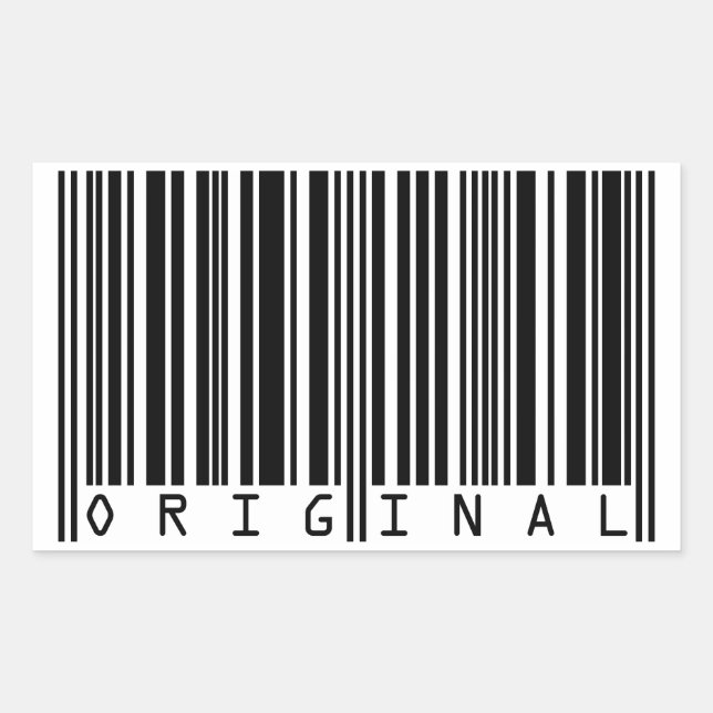Text Design Barcode ORIGINAL Rectangular Sticker (Front)