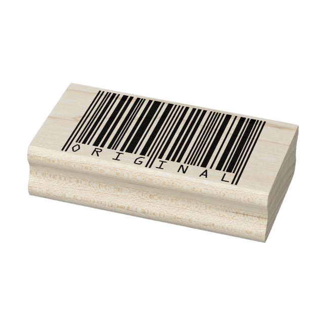 Text Design Barcode ORIGINAL Rubber Stamp (Stamp)