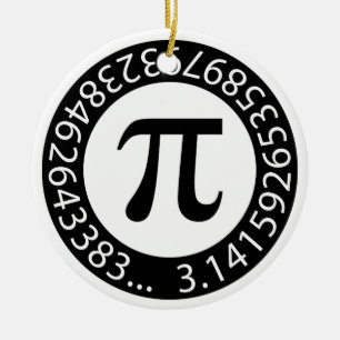 TEXT DESIGN Pi Number Mathematical symbol Ceramic Tree Decoration