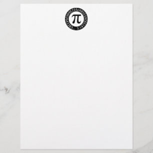 TEXT DESIGN Pi Number Mathematical symbol Custom Letterhead