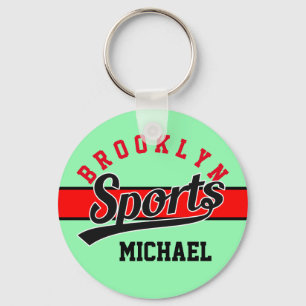 Text Design: SPORTS black + your own text & ideas Key Ring