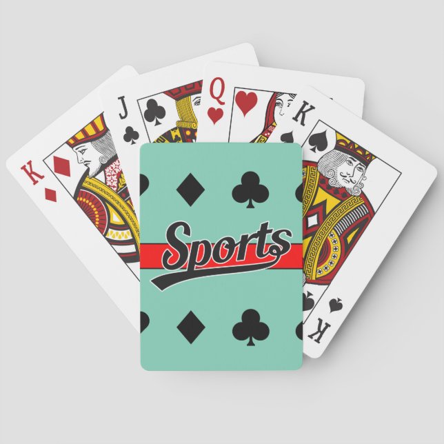 Text Design: SPORTS black + your own text & ideas Playing Cards (Back)