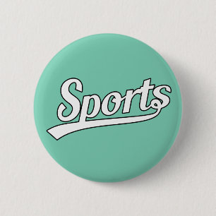 Text Design: SPORTS white + your own text & ideas 6 Cm Round Badge
