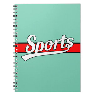Text Design: SPORTS white + your own text & ideas Notebook
