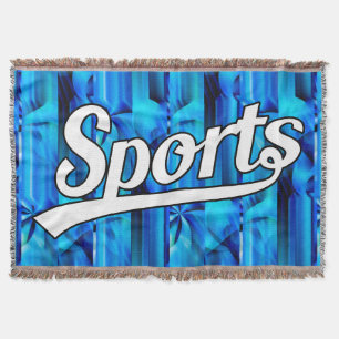 Text Design: SPORTS white + your own text & ideas Throw Blanket