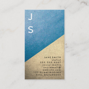 Text Design Vertical Leather Colour Block Business Card