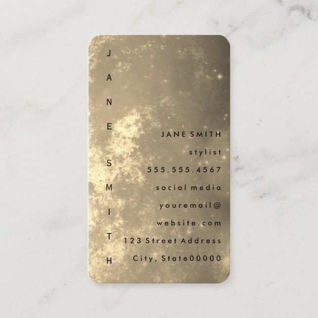 Text Design Vertical Luxe Business Card (Front)
