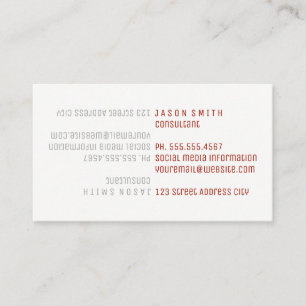 Text Flip / Red Business Card