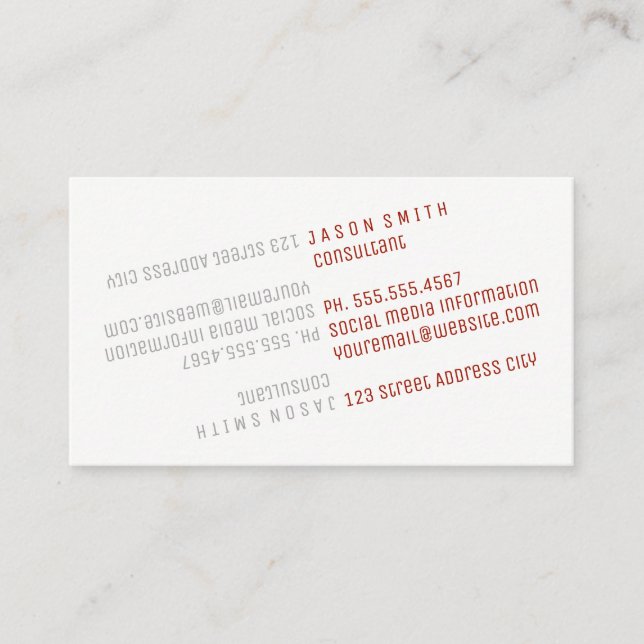 Text Flip / Red (Dynamic) Business Card (Front)