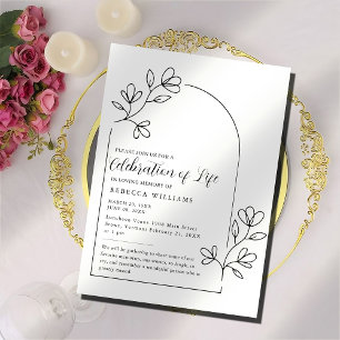 Text Floral Arch Celebration of Life Invitation