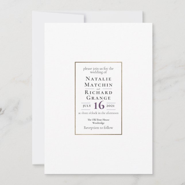 TEXT INVITATION TEMPLATE 1 CLASSIC ELEGANT (Front)