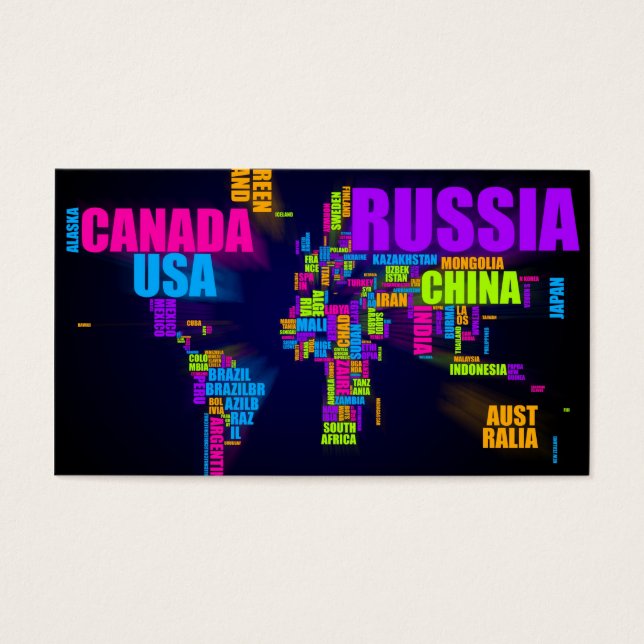 Text Map of the World (Front)