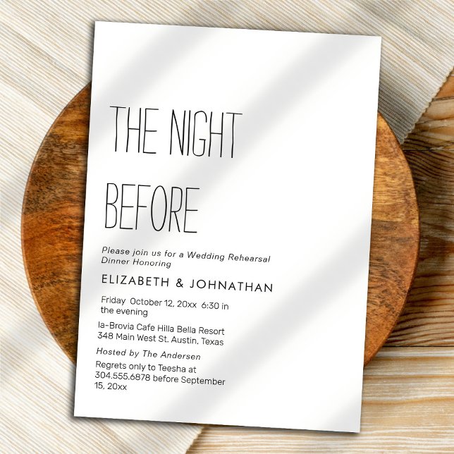 Text Minimal The Night Before Invitation (Creator Uploaded)