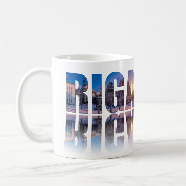 Text of Riga, Latvia Coffee Mug (Left)