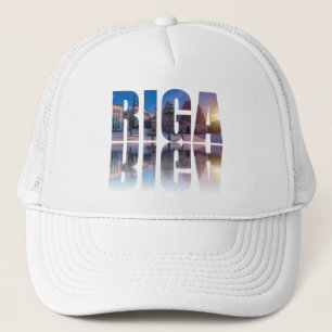 Text of Riga, Latvia Trucker Hat