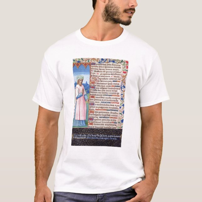 Text of the Magnificat with a portrait of T-Shirt (Front)