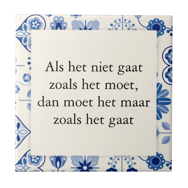 Text on tile delft blue - If it doesn't go (Front)