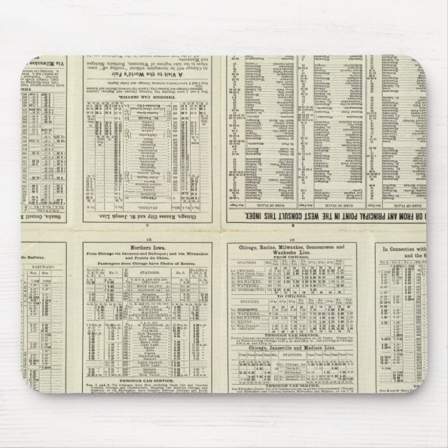 Text Page Chicago Milwaukee and St Paul Railway Mouse Mat (Front)