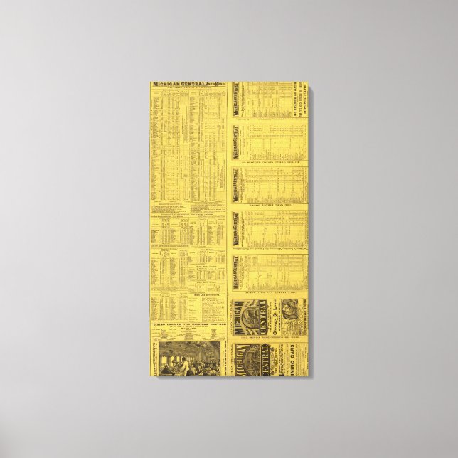 Text Page Michigan Central Railroad Canvas Print (Front)