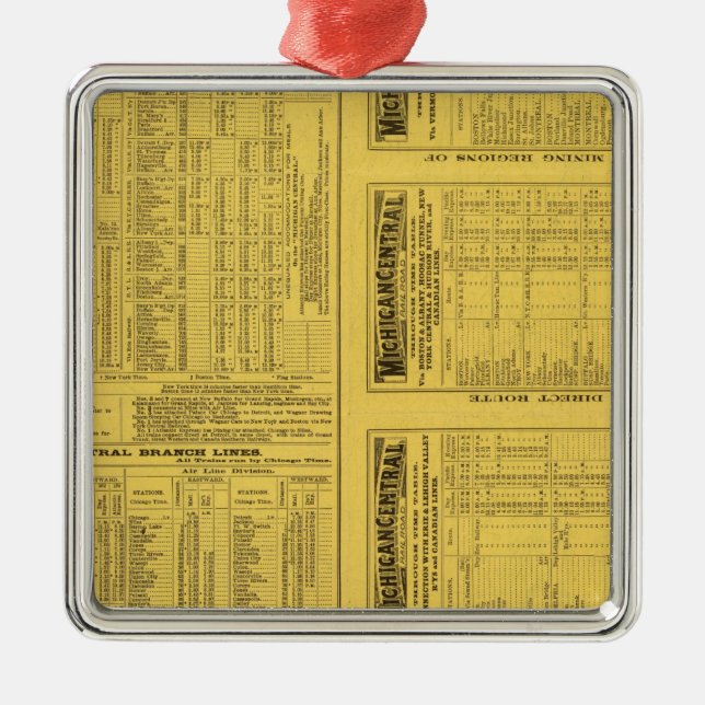 Text Page Michigan Central Railroad Metal Tree Decoration (Front)