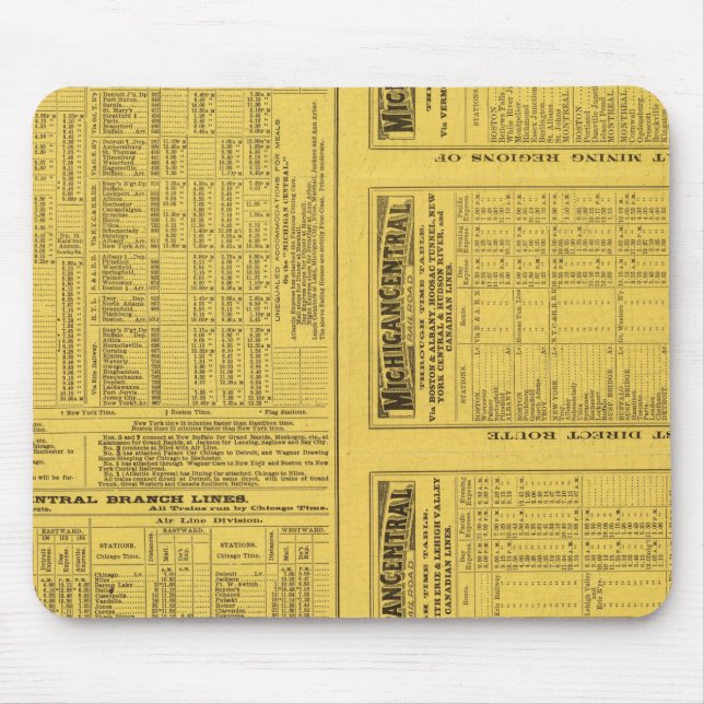 Text Page Michigan Central Railroad Mouse Mat (Front)