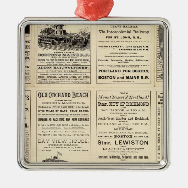 Text Page of Boston and Maine Railroad Metal Tree Decoration (Front)
