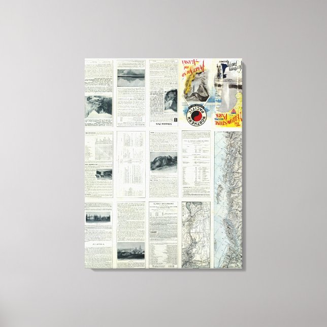 Text Page of Yellowstone National Park 2 Canvas Print (Front)