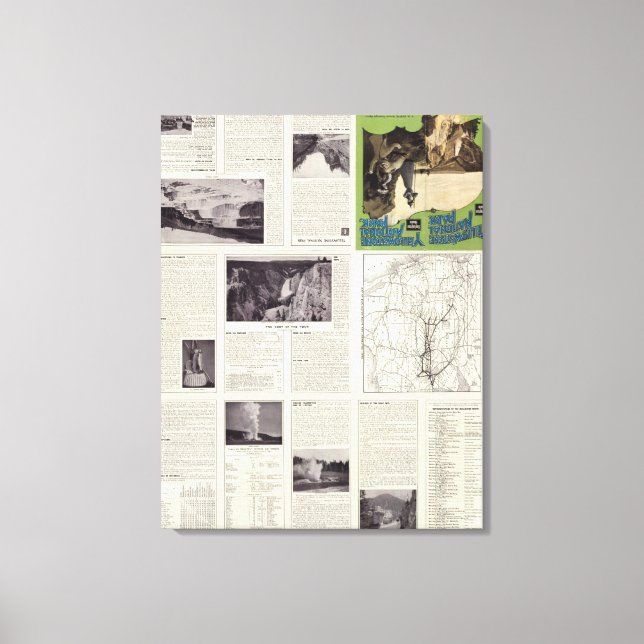 Text Page of Yellowstone National Park Canvas Print (Front)