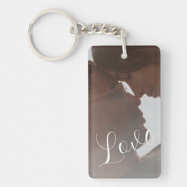 Text Photo and personalised photo collage keychain (Front)