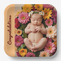 text photo custom congratulations Paper Plate