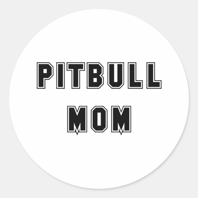 Text Pitbull Mum Classic Round Sticker (Front)