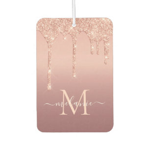 Text Rose Gold Your Name Letter Air Freshener