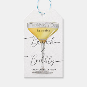 Text Script Brunch and Bubbly Gift Tags