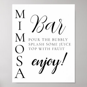 Text Script Minimal Mimosa Bar Sign