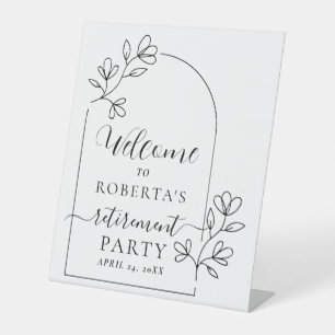 Text Script Retirement Party Welcome Pedestal Sign