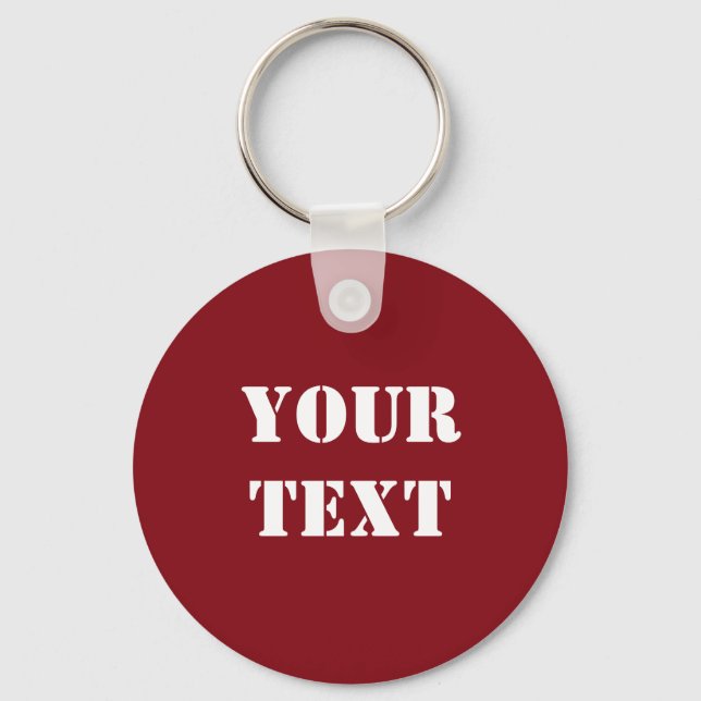 Text Template Keychain Raglan Red (Front)